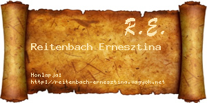 Reitenbach Ernesztina névjegykártya